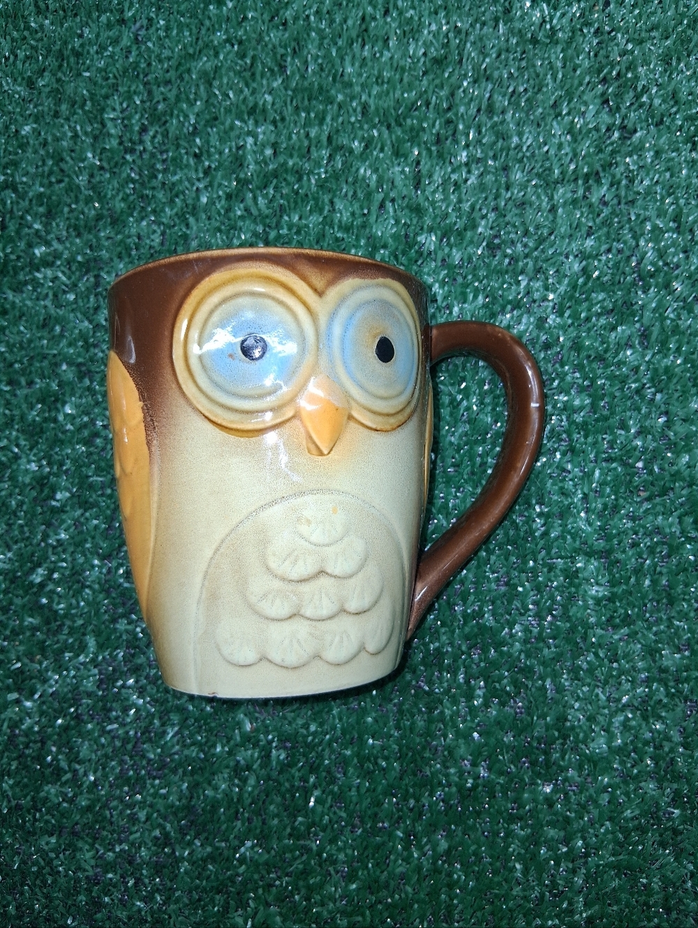 2 Elite Couture Owl Mugs by Gibson -16 oz Pottery Coffee Mug Brown Nice Detail - Picture 4 of 7